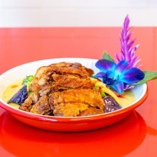 Crispy Duck with Green Curry.